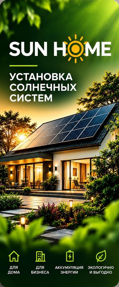 SUN HOME — установка солнечных панелей в Краснодаре